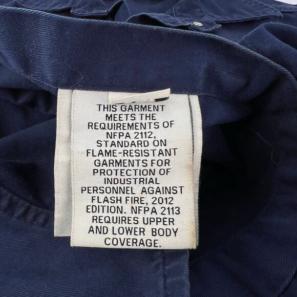 Rasco L FR Fire Resistant Light Snap Up Navy Men's Utility Work Wear NR755 CAT2 - Picture 10 of 14